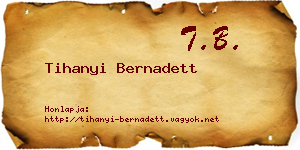 Tihanyi Bernadett névjegykártya